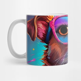 Puppy with 80s Glasses Mug